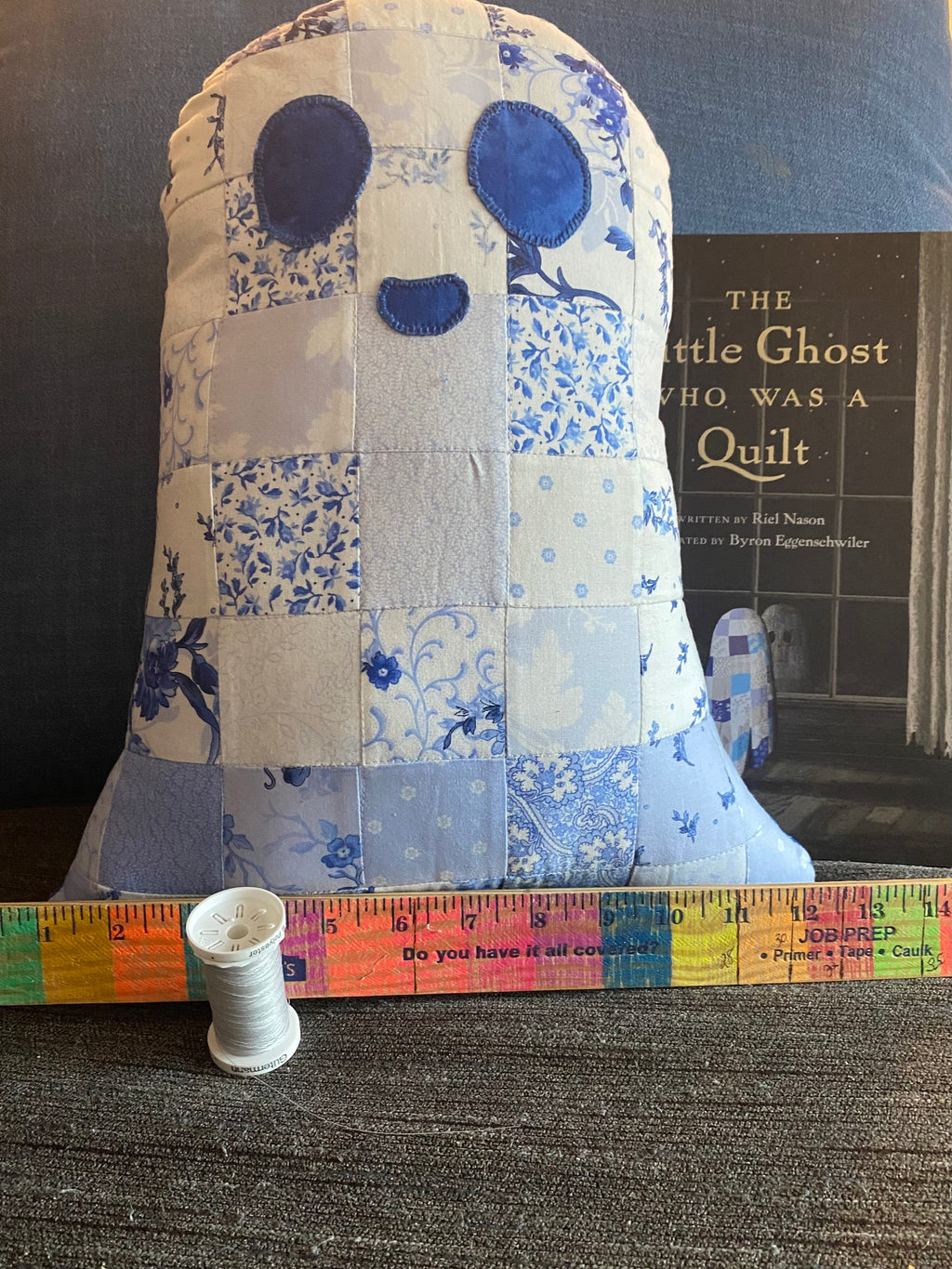 Quilt Ghost Reading Pillow and “The Little Ghost That Was A Quilt” hardback book.